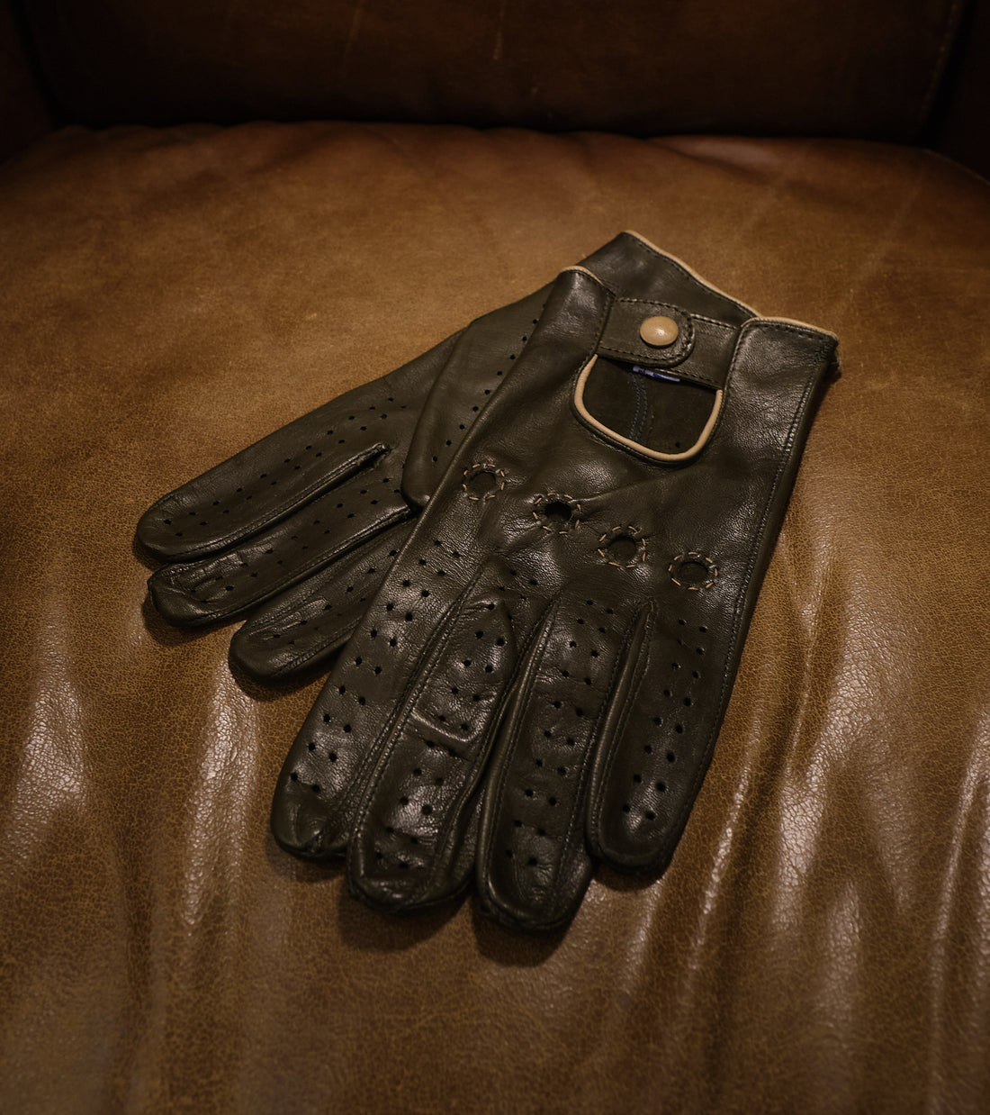 Handmade Gentleman Driver gloves - Loden Green