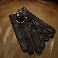 Handmade Gentleman Driver gloves - Stealth Black