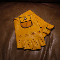 Handmade Gentleman Driver 1/2 gloves - Speedway Yellow