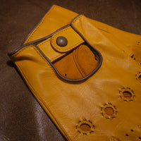 Handmade Gentleman Driver 1/2 gloves - Speedway Yellow