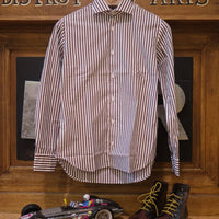 Popeline cotton Classic Brown stripes shirt