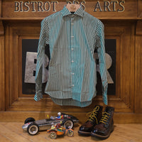 Popeline cotton Classic Big Green stripes shirt