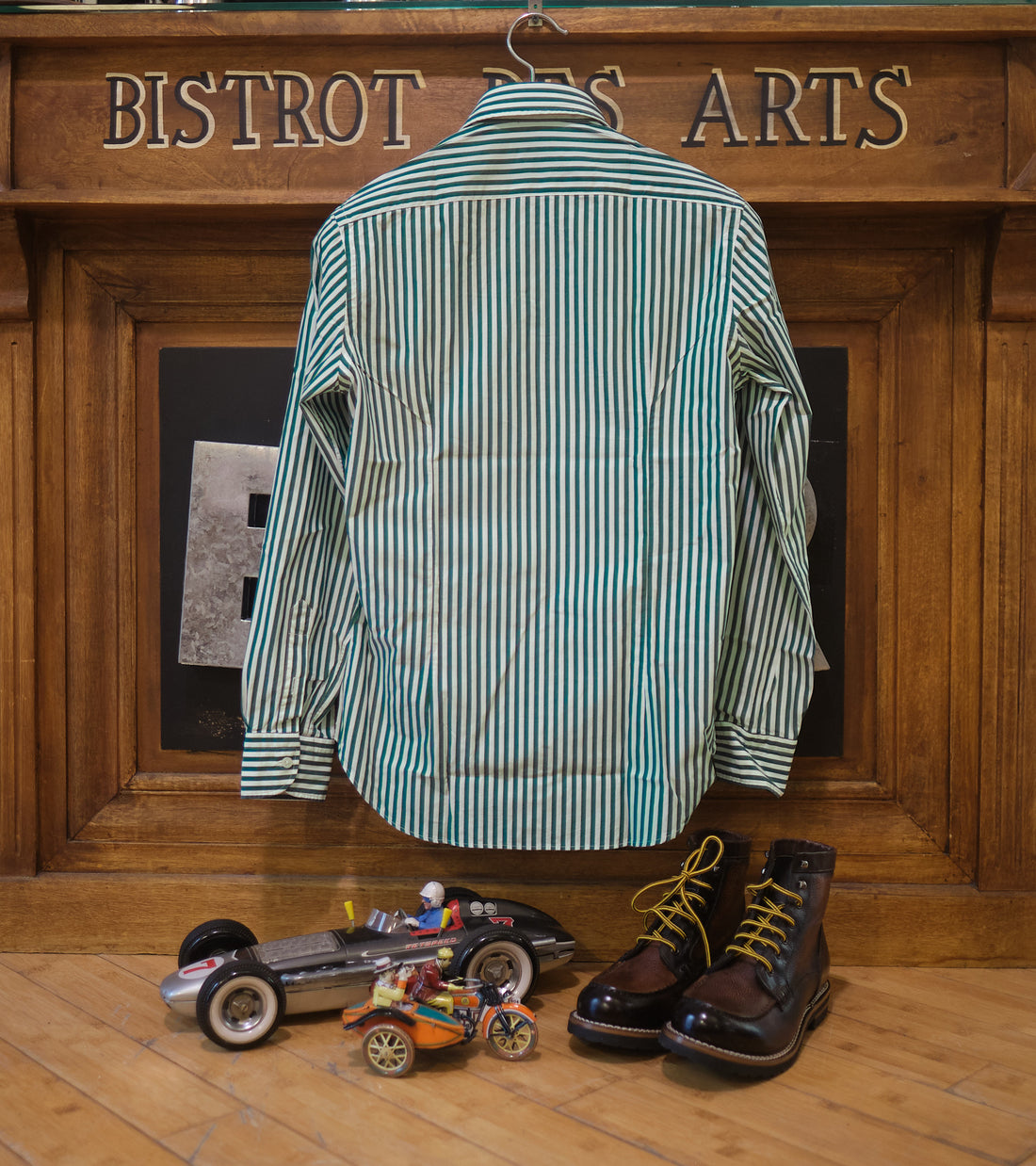 Popeline cotton Classic Big Green stripes shirt