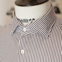 Popeline cotton Classic Brown stripes shirt
