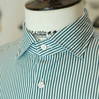 Popeline cotton Classic Green stripes shirt