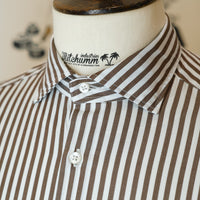 Popeline cotton Classic Brown stripes shirt