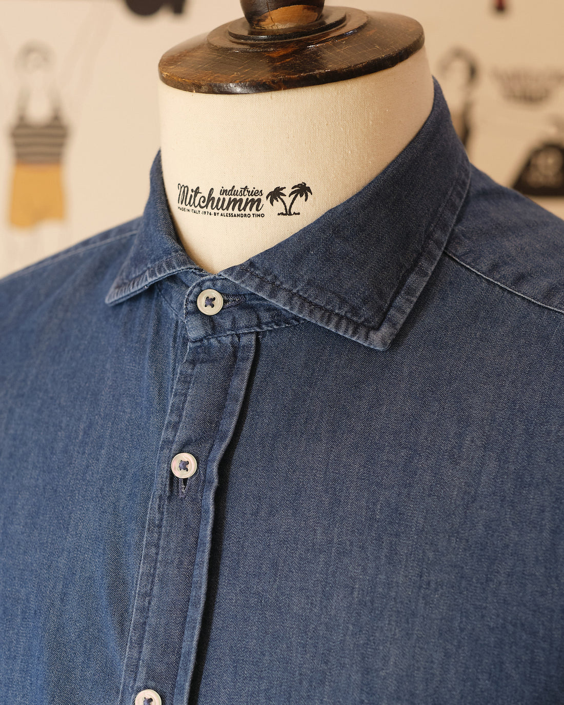 Cotton Darkwash Denim Shirt