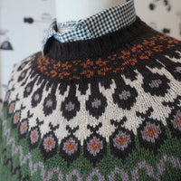 Olive Fair Isle Jacquard crewneck knit
