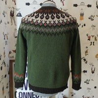 Olive Fair Isle Jacquard crewneck knit