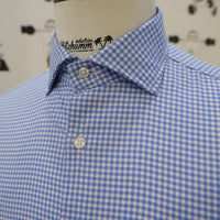 Gingham check Blue shirt