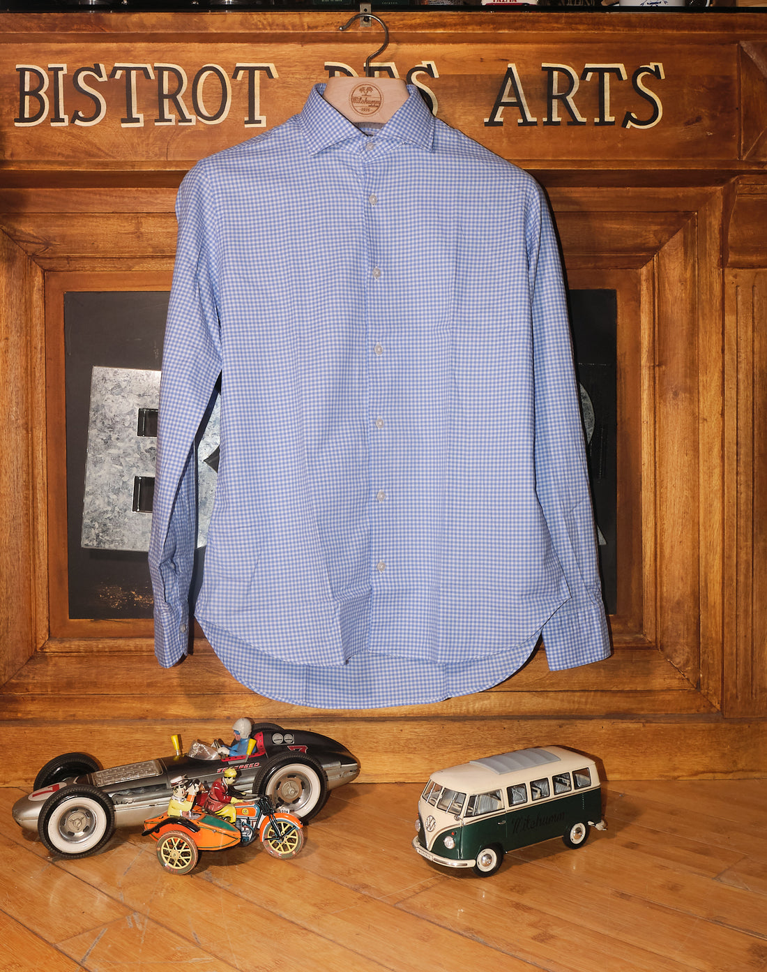 Gingham check Blue shirt
