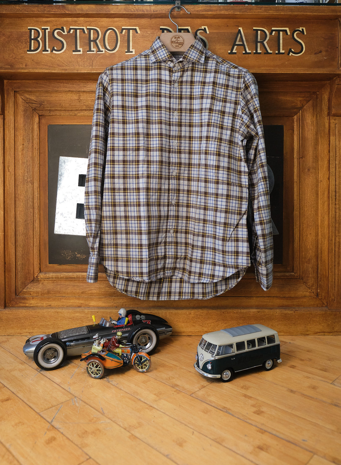 Light Blue Brown Tartan twill Shirt