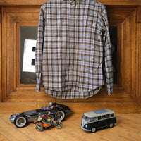 Light Blue Brown Tartan twill Shirt