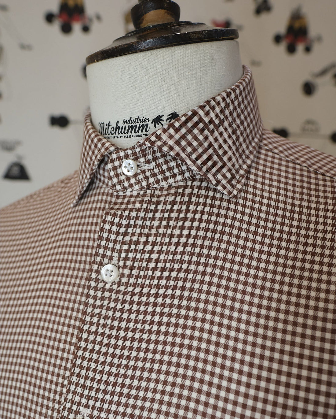 Gingham Check Brown shirt