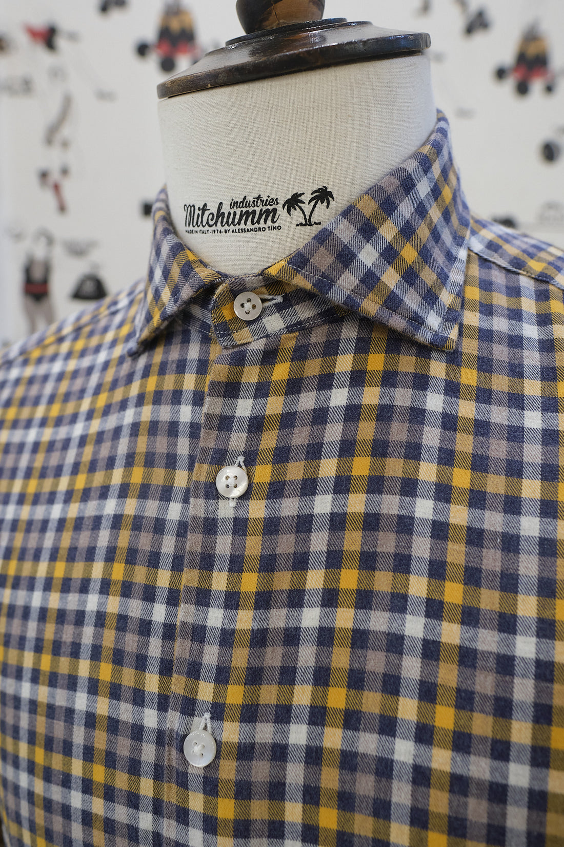 Ochre Checkered twill Shirt