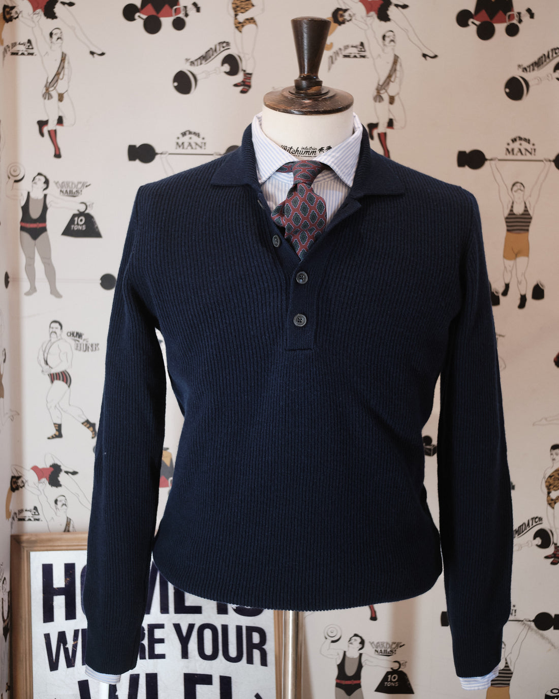 English Rib Navy Polo