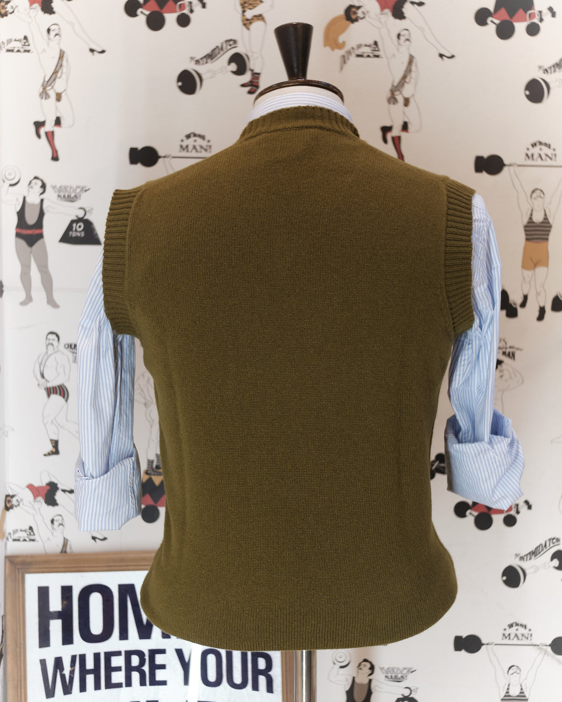 Old School V-neck Military Green Vest