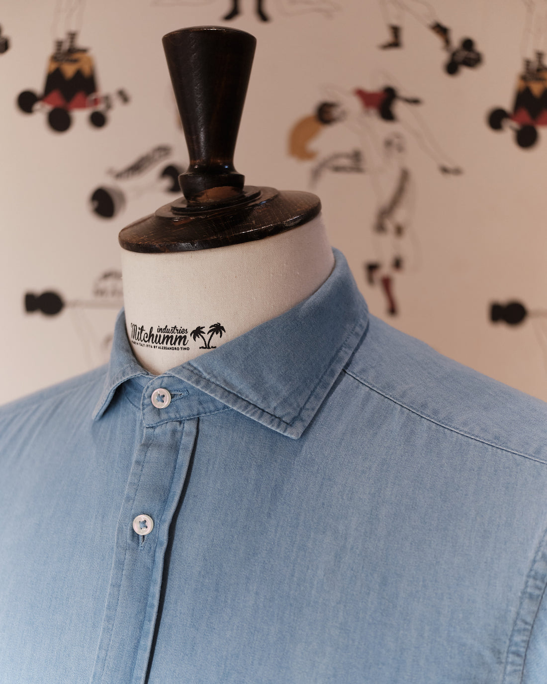 Cotton Light Wash Denim Shirt