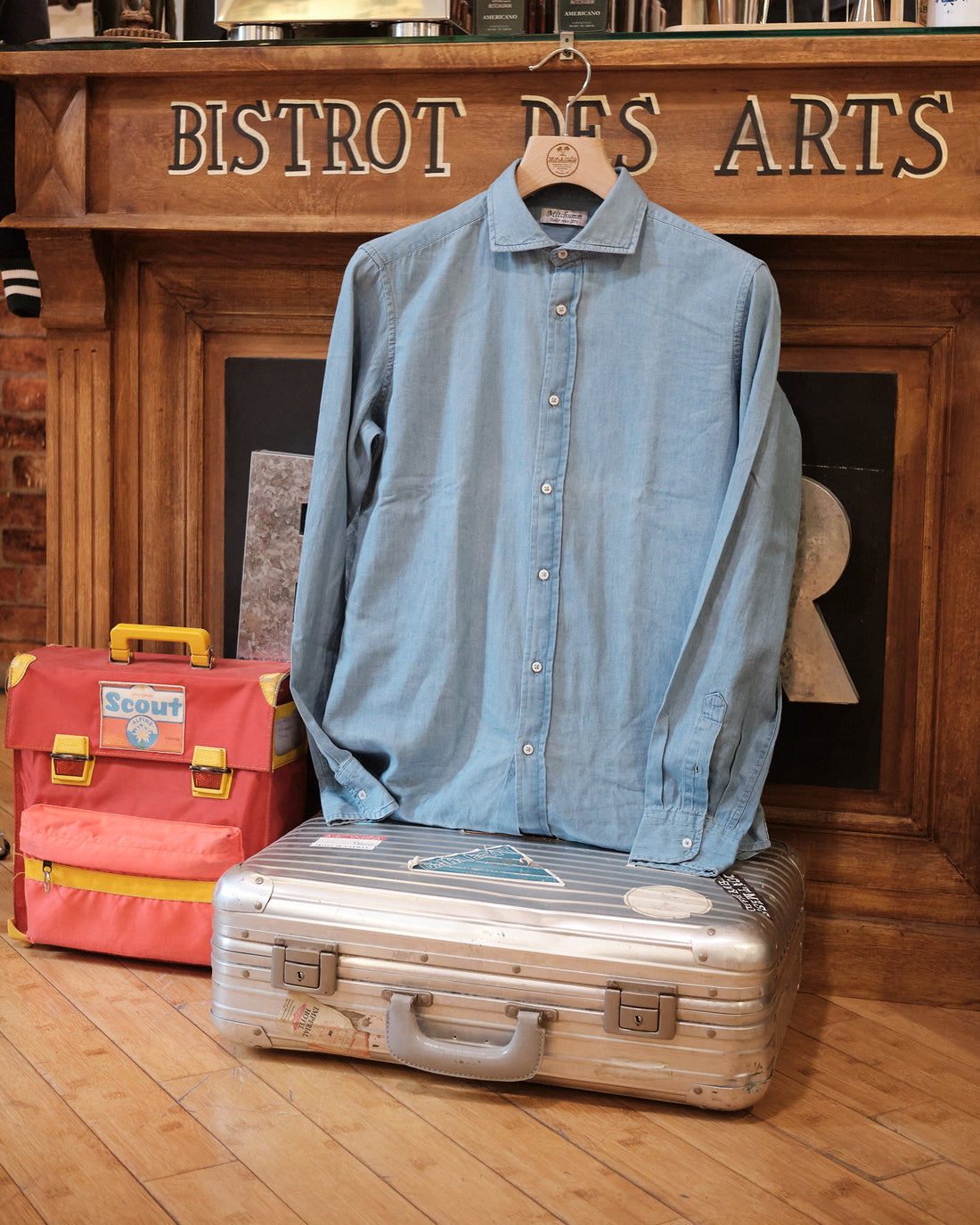 Cotton Light Wash Denim Shirt