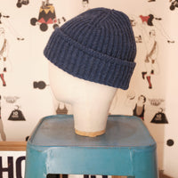 Denim blue cashmere beanie