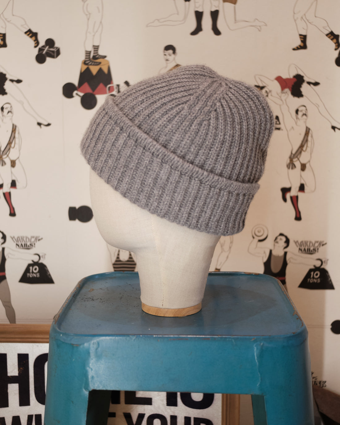 Grey cashmere beanie