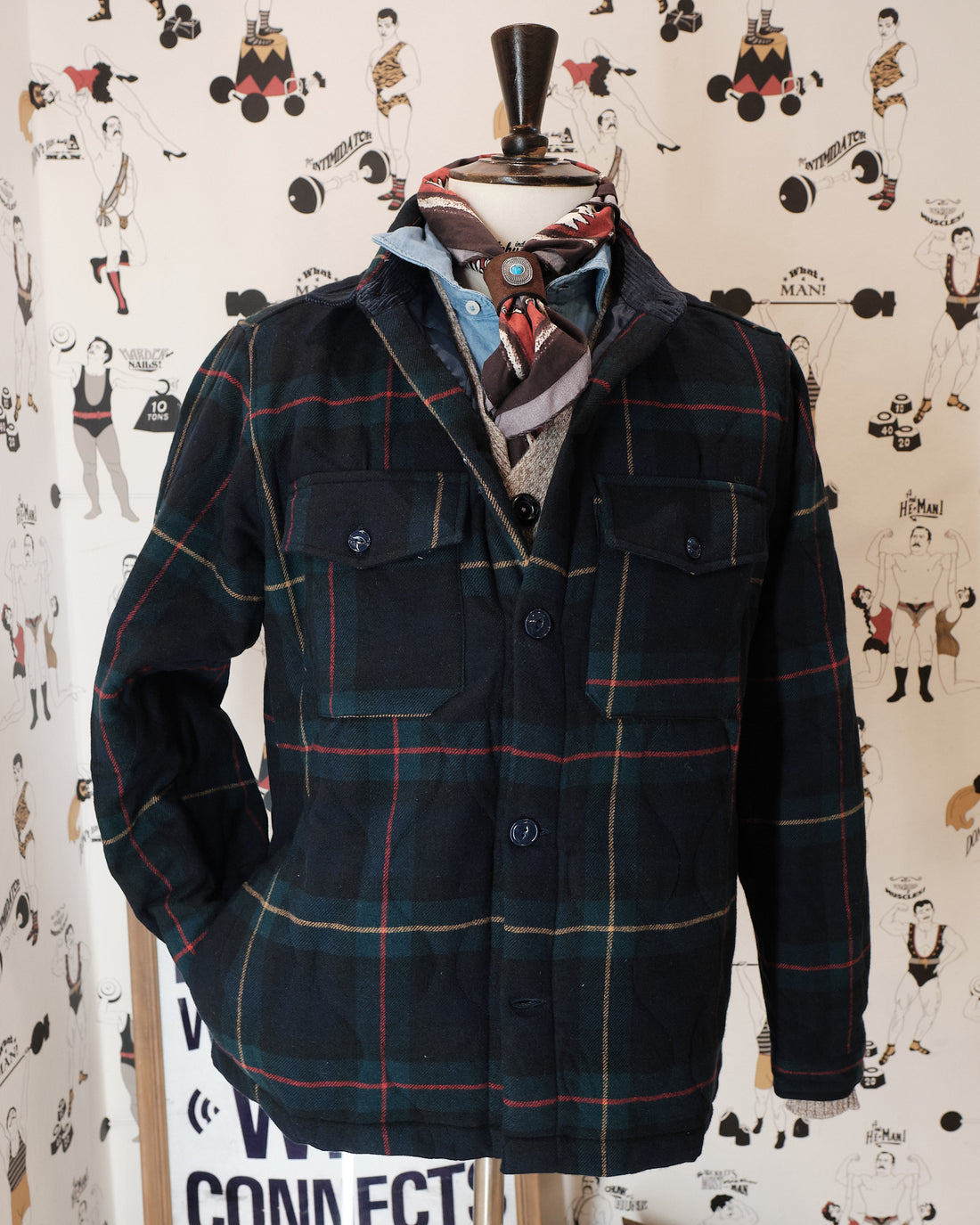 ITB Dark Navy/Forest Green Tartan Plaid Jacket
