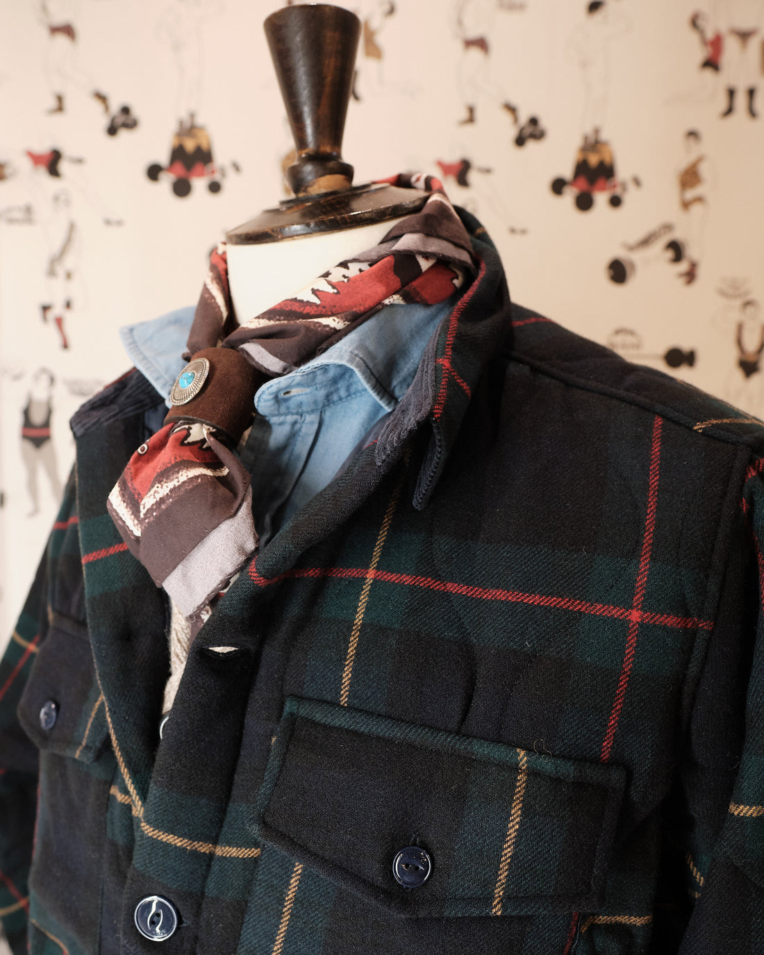 ITB Dark Navy/Forest Green Tartan Plaid Jacket
