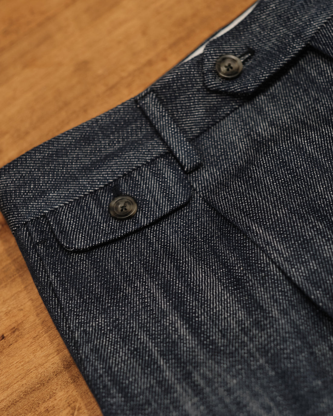 Tailored Denim Cotton Pleated trousers