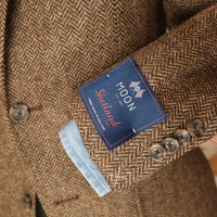 Shetland wool Herringbone Brown Blazer