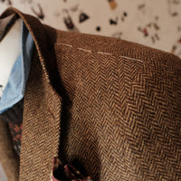 Shetland wool Herringbone Brown Blazer