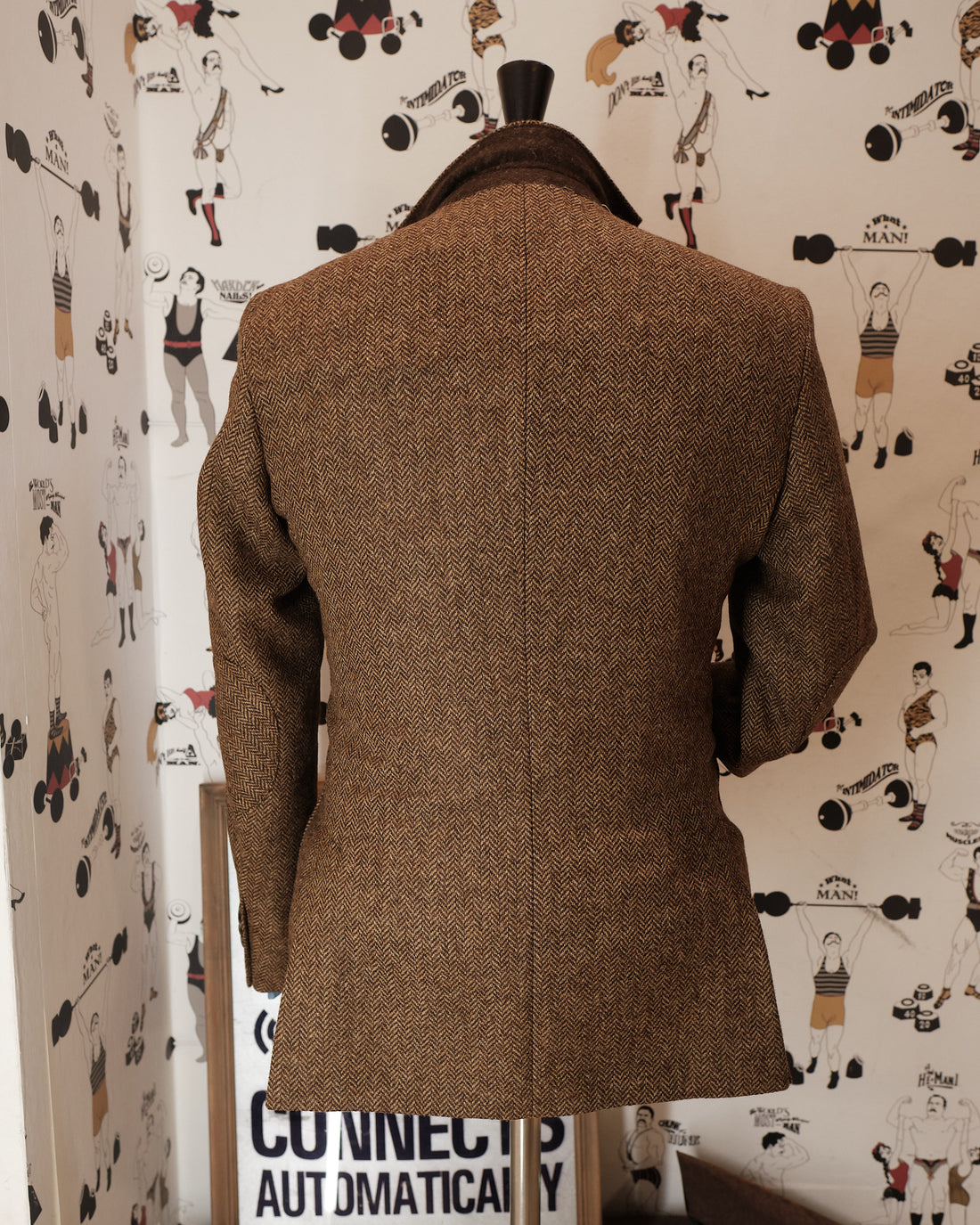 Shetland wool Herringbone Brown Blazer
