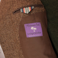 Shetland wool Herringbone Brown Blazer