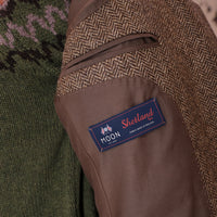Shetland wool Herringbone Brown Blazer