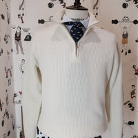 Off White Wool 1\2 Zip