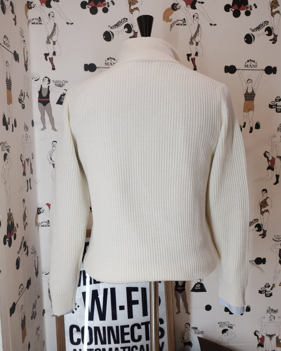 Off White Wool 1\2 Zip