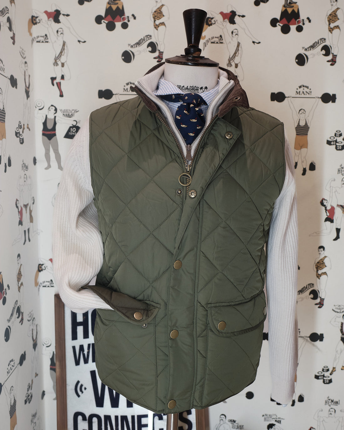 Olive Green Quilted Vest