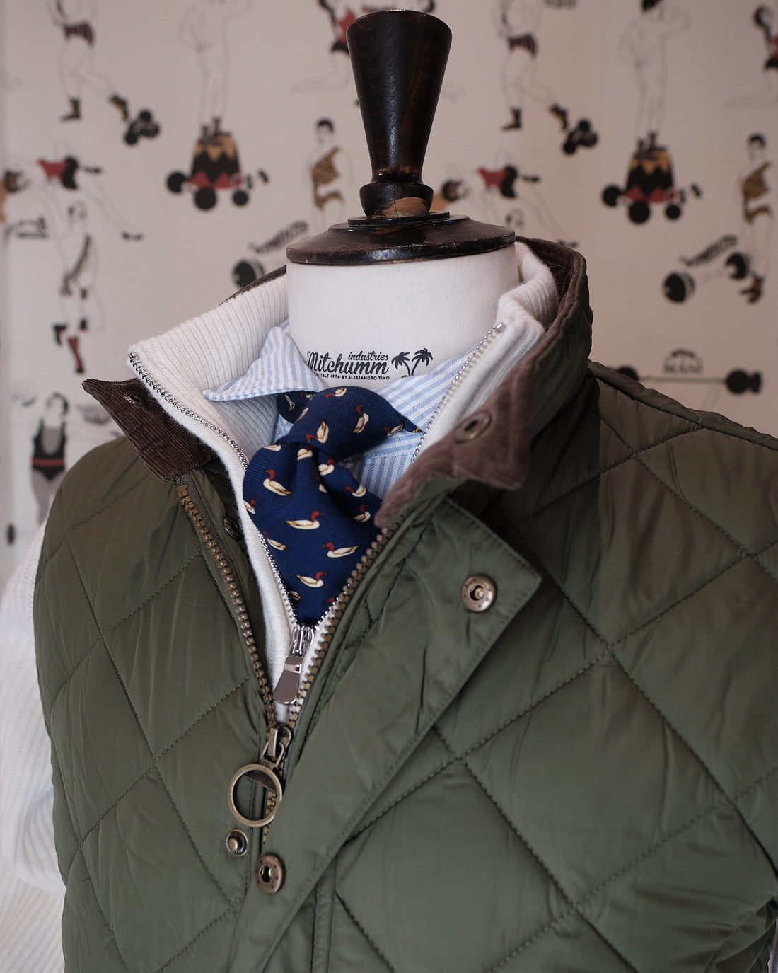 Olive Green Quilted Vest