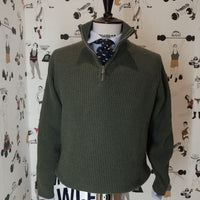 Olive Green Wool 1\2 Zip