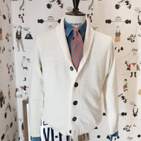 Cream Wool Shawl Collar Cardigan