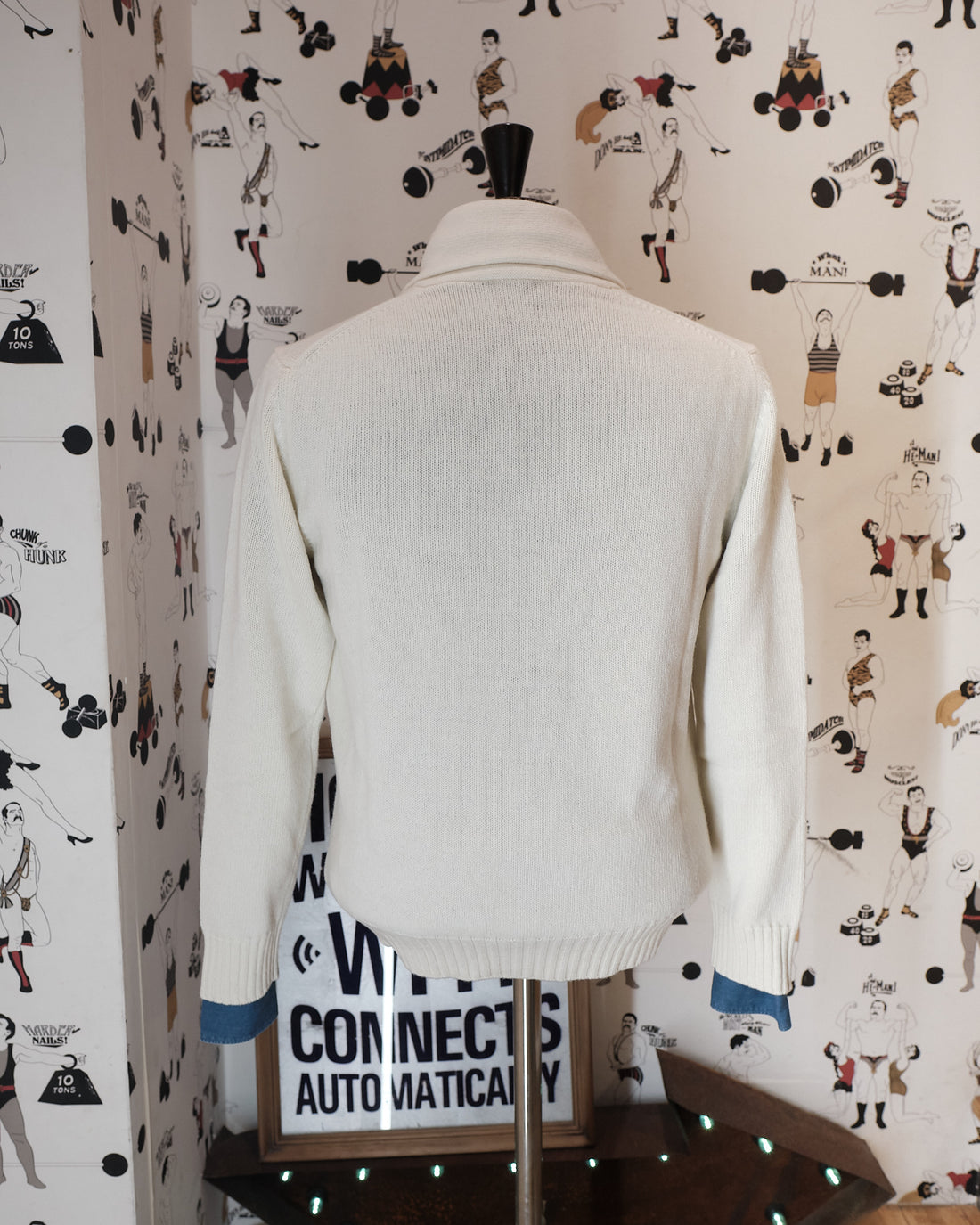 Cream Wool Shawl Collar Cardigan