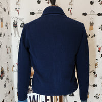 Navy Wool Shawl Collar Cardigan