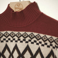 Brown and Burgundy Vintage Chalet Turtleneck