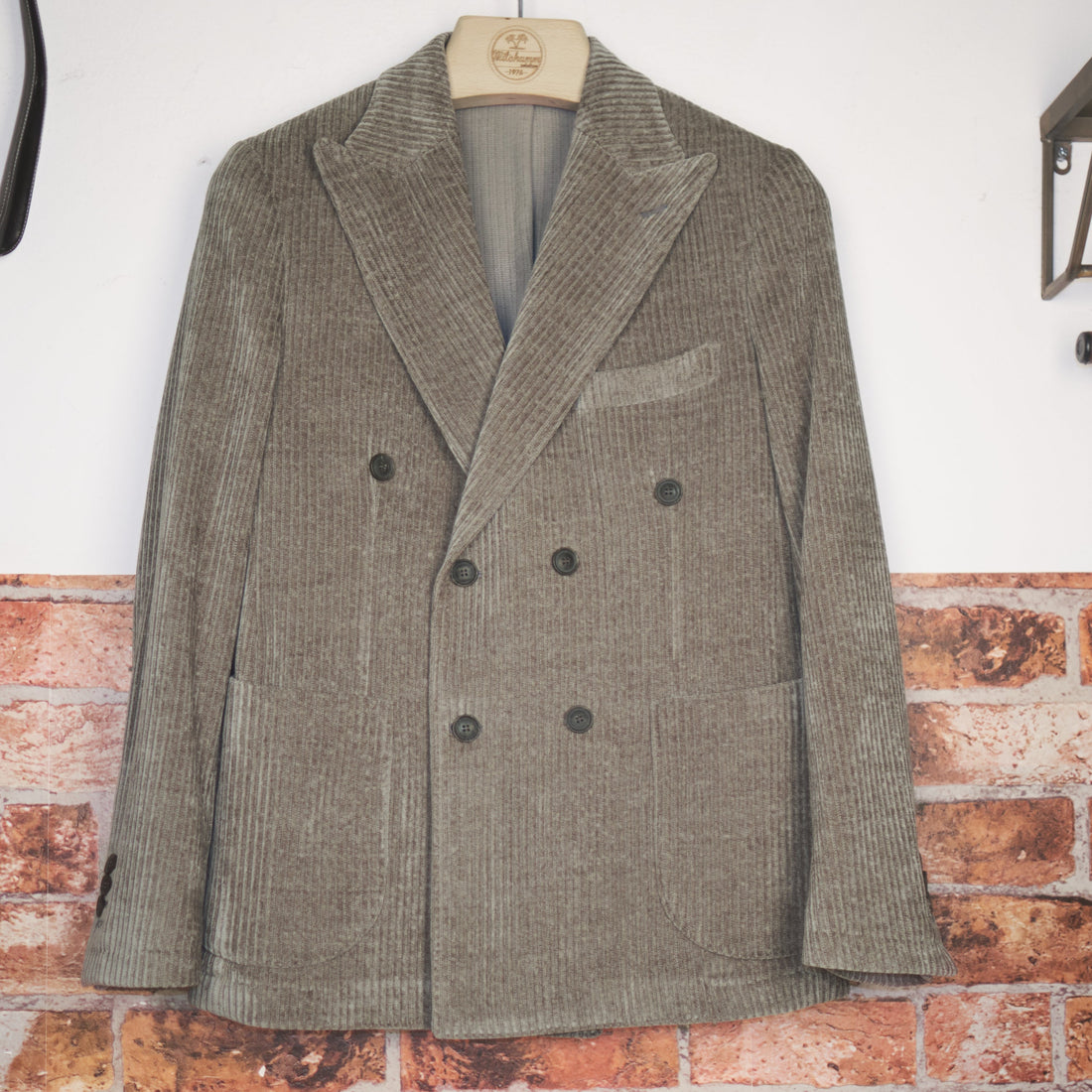 Washed Olive Double-Breasted Blazer
