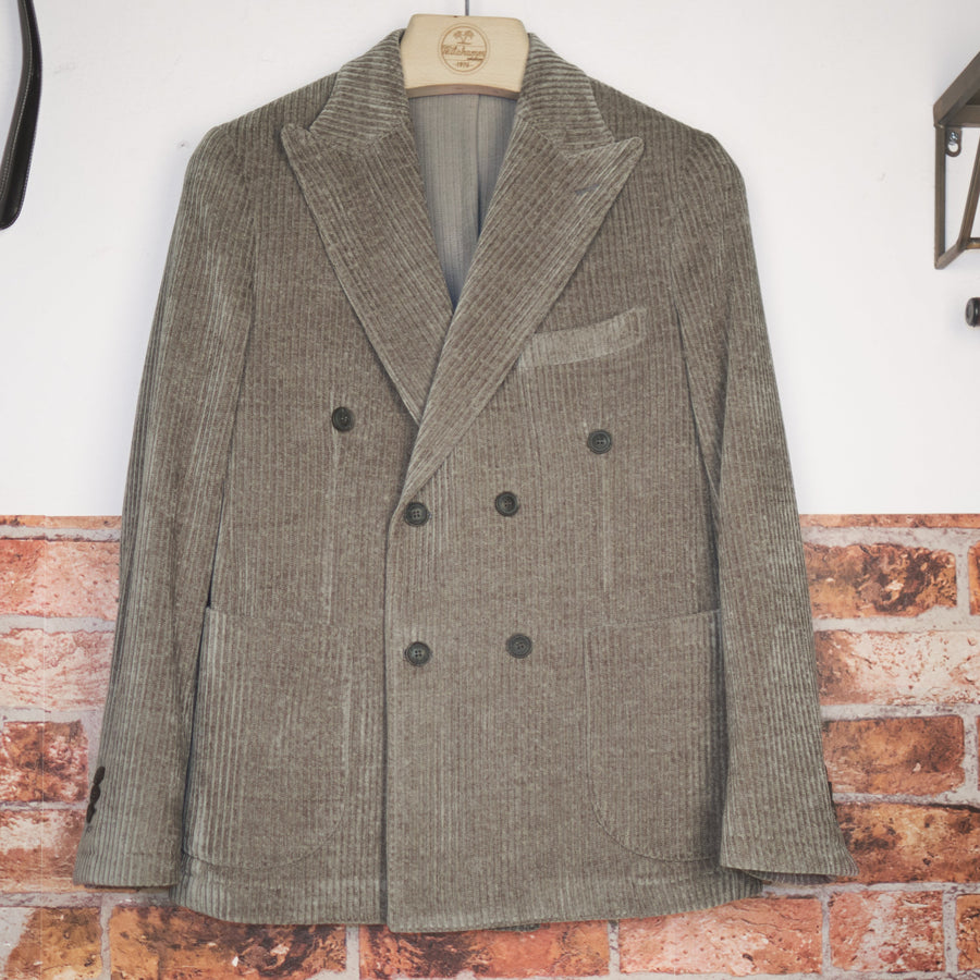 Washed Olive Double-Breasted Blazer