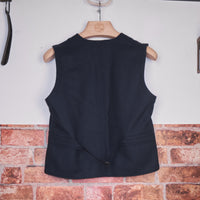Navy Shetland wool worker vest