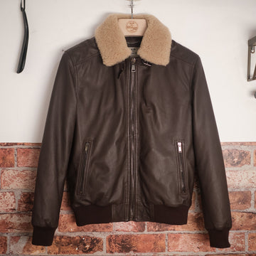 Aviator brown Leather Jacket