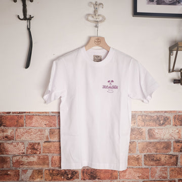 Mitchumm "Le Palme" tshirt - white & bright purple