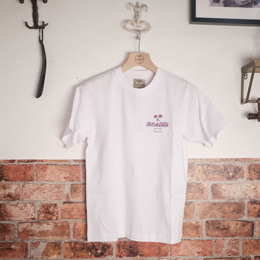 Mitchumm "Le Palme" tshirt - white & bright purple