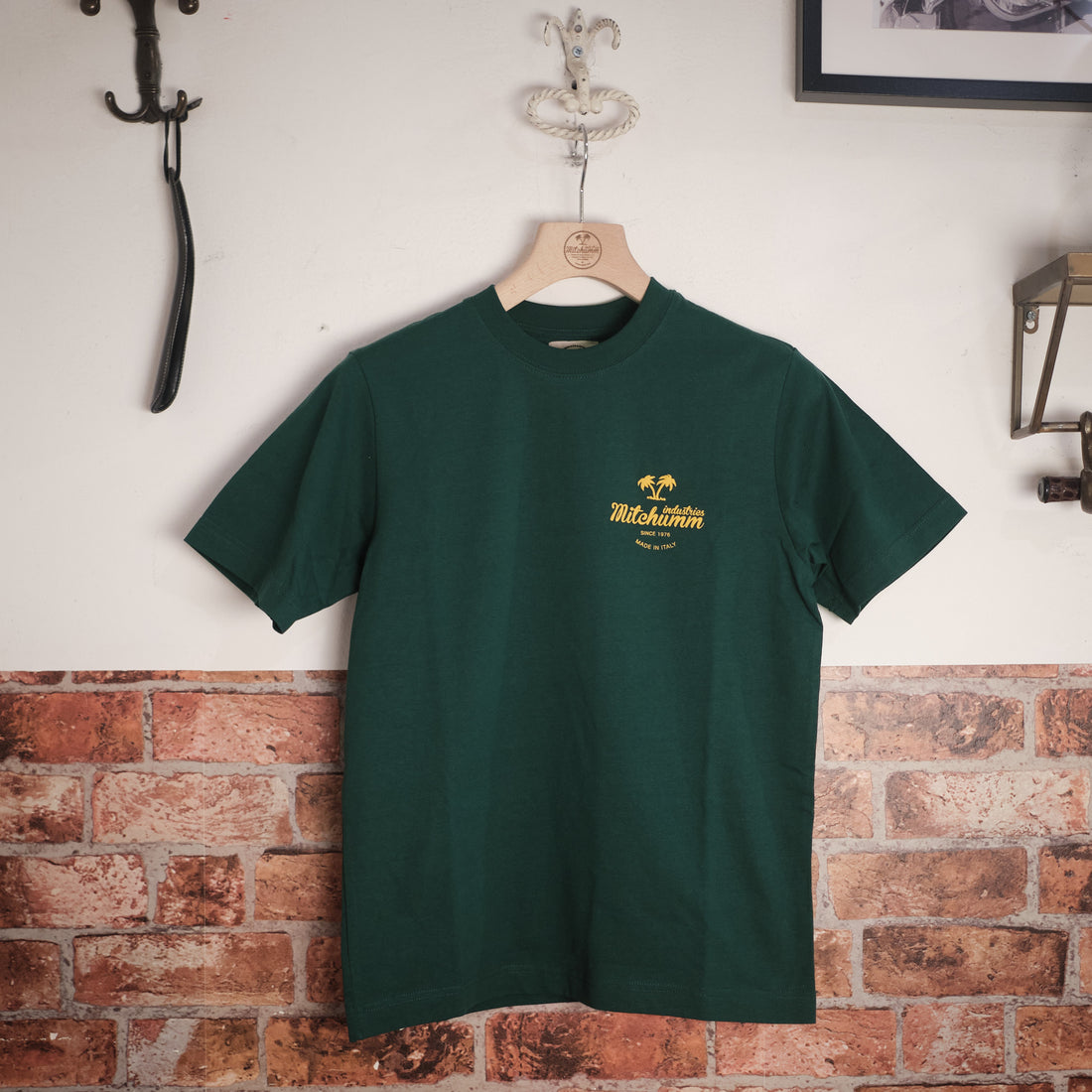 Mitchumm "Le Palme" tshirt - British green & warm yellow