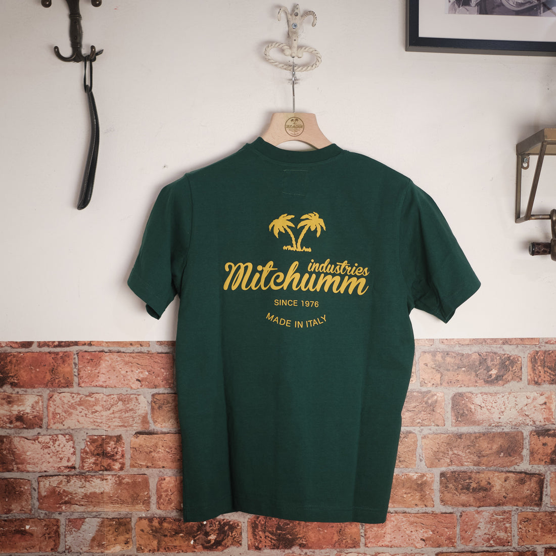 Mitchumm "Le Palme" tshirt - British green & warm yellow